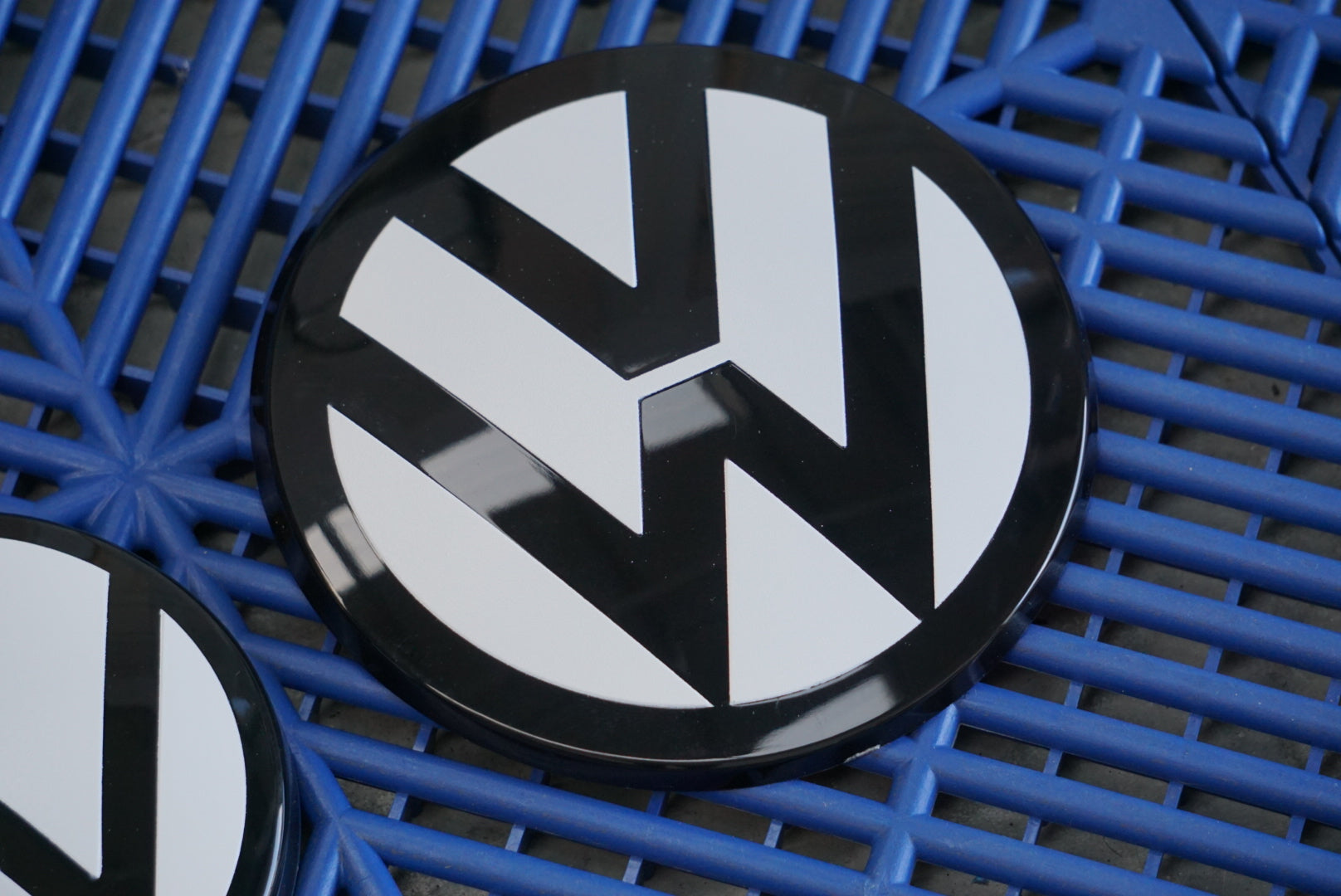 Volkswagen AW Polo MK6 / MK6.5 Black / White ACC RADAR Front and Rear Plastic Badge Overlays (2018+ Models)