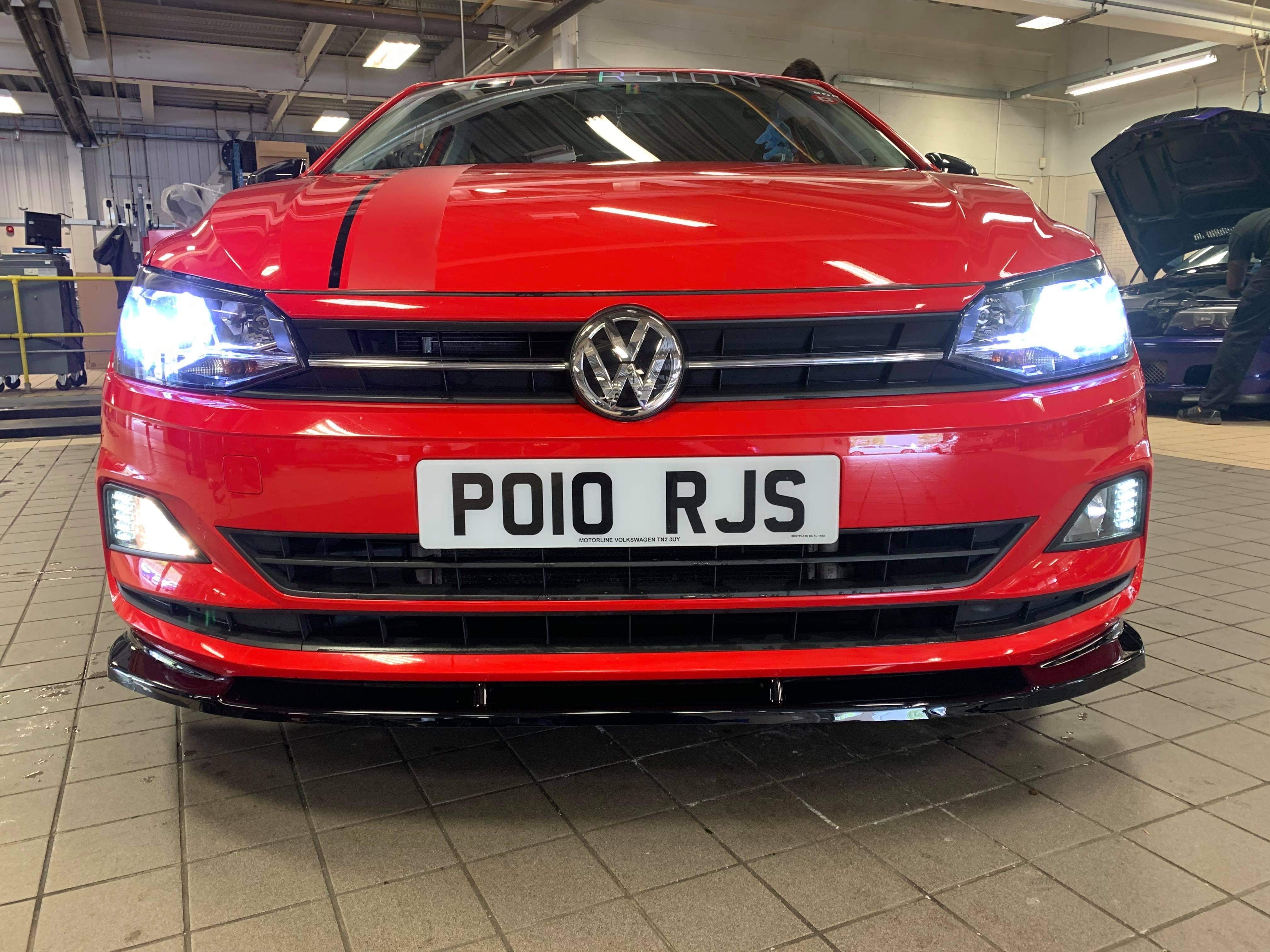 DAS | Volkswagen Polo AW MK6 Gloss Black Front Splitter (2018+ NON GTI / R Model)