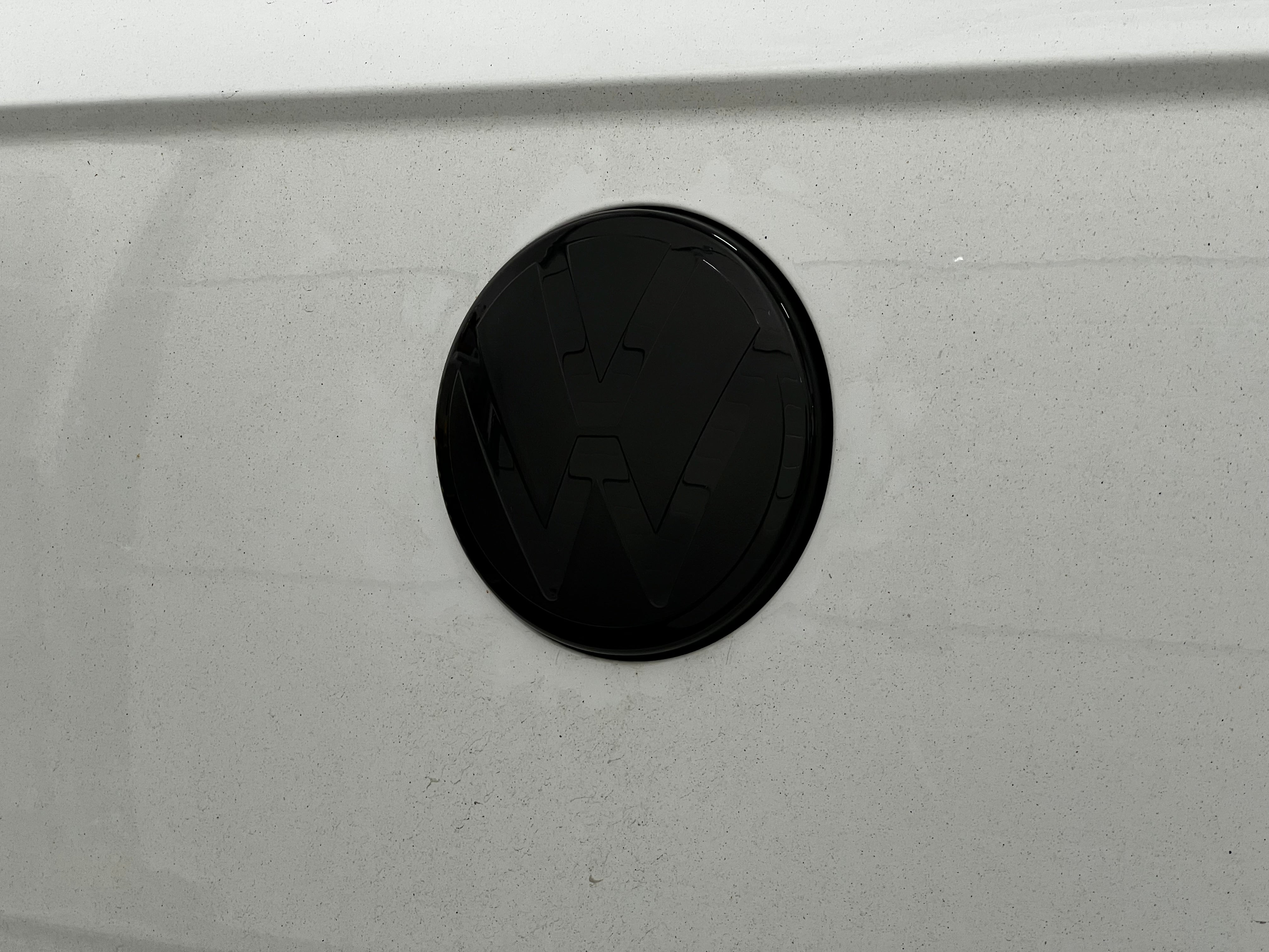 Volkswagen AW Polo MK6 / MK6.5 Black Transparent ACC RADAR Front and Rear Plastic Badge Overlays (2018+ Models)