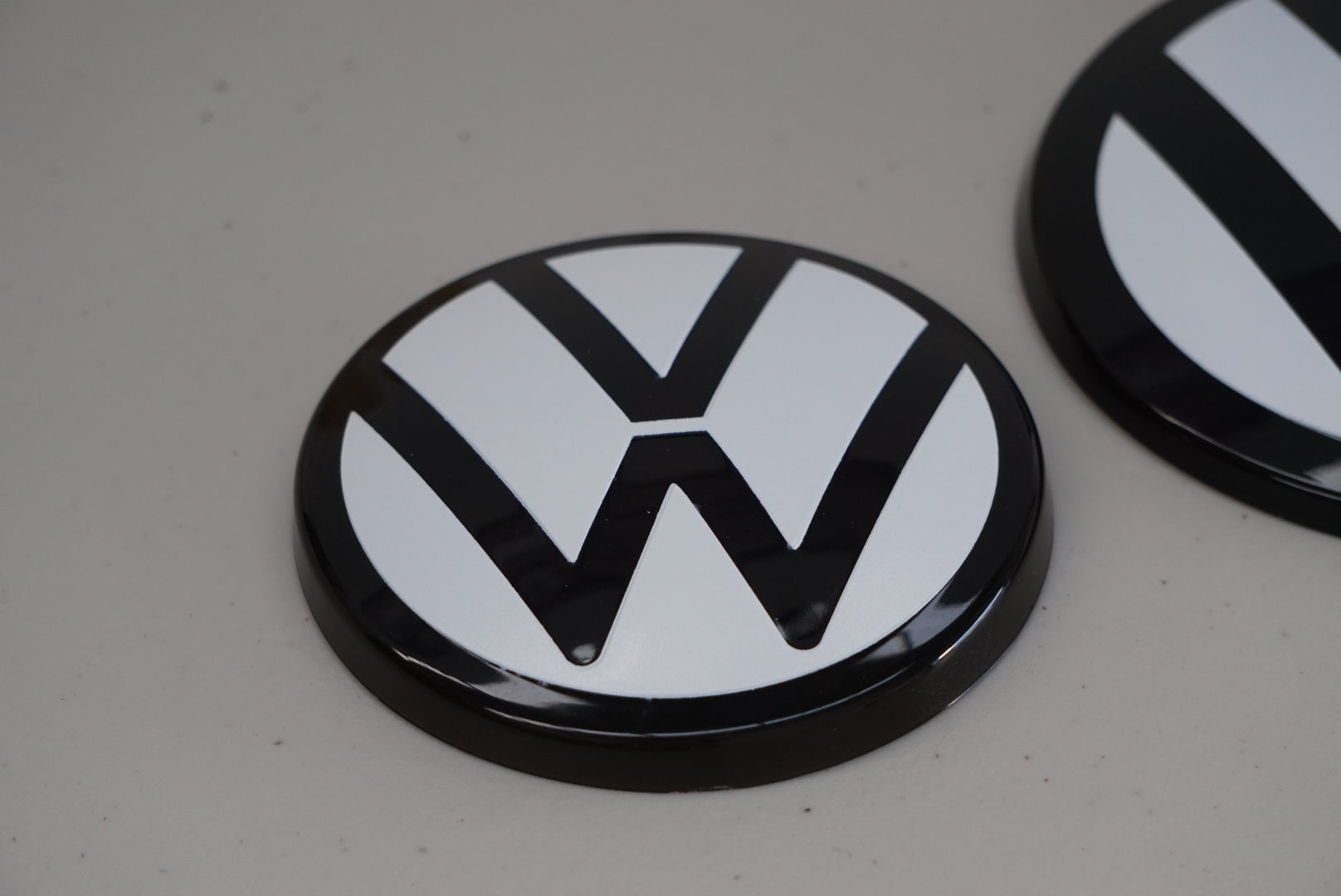 Volkswagen AW Polo MK6 / MK6.5 Black / White ACC RADAR Front and Rear Plastic Badge Overlays (2018+ Models)