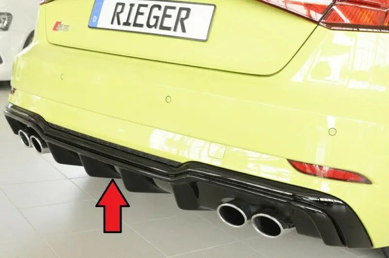Rieger Audi S3 (8V) 3/5 Door Hatch Rear Diffuser – Gloss Black (2017+)