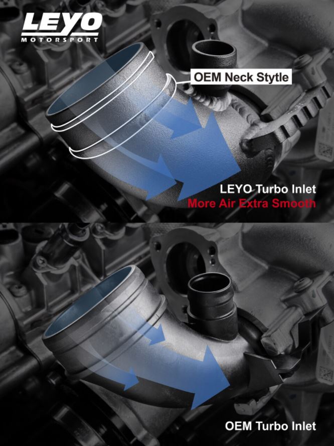 Leyo Motorsport Hi-Flow Turbo Inlet Elbow- EA888 Gen3 racingline ramair airtec turbo elbow