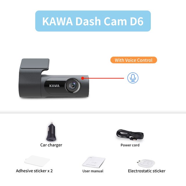 Kawa D6 High Resolution Vehicle Dashboard Camera / Dash Cam (HD1440p) UNIVERSAL