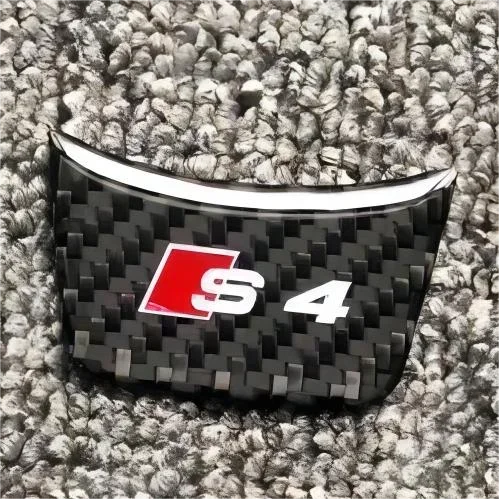 Audi Steering Wheel Trim Logo Genuine Carbon Fibre (Multiple Models)