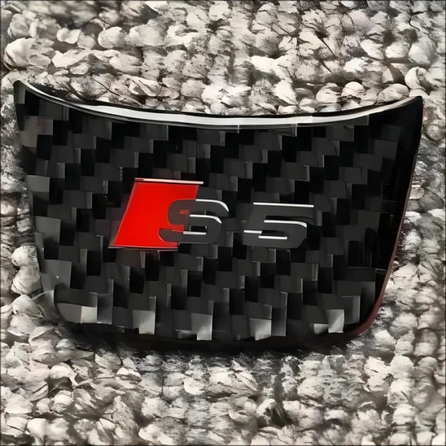 Audi Steering Wheel Trim Logo Genuine Carbon Fibre (Multiple Models)