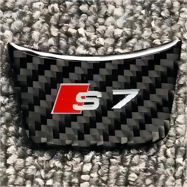 Audi Steering Wheel Trim Logo Genuine Carbon Fibre (Multiple Models)