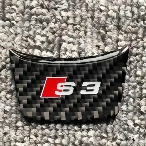 Audi Steering Wheel Trim Logo Genuine Carbon Fibre (Multiple Models)