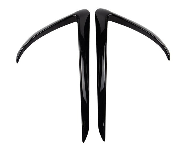 Tesla Model 3 Front Gloss Black / Carbon Fibre Look Canard Set (2017 Onwards)
