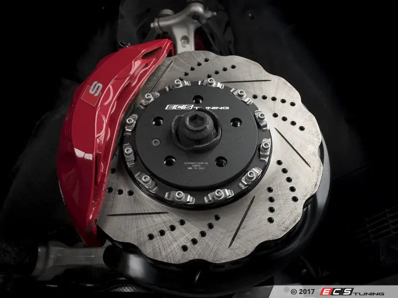 ECS Front & Rear 2-Piece Scalloped Brake Rotor Kit - Audi S4 and S5 B8