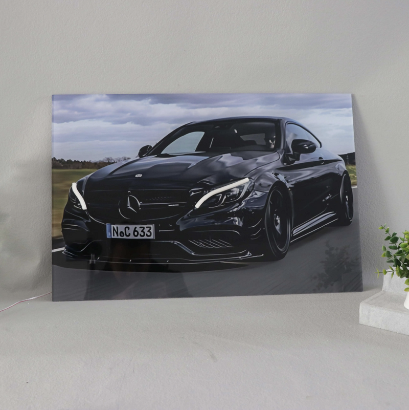 Mercedes W205 C Class LED Acrylic Wall Art / 60x40cm - DIVERSION