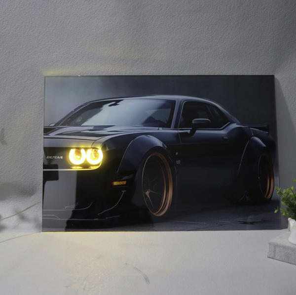 Dodge Challenger LED Acrylic Wall Art / 60x40cm - DIVERSION