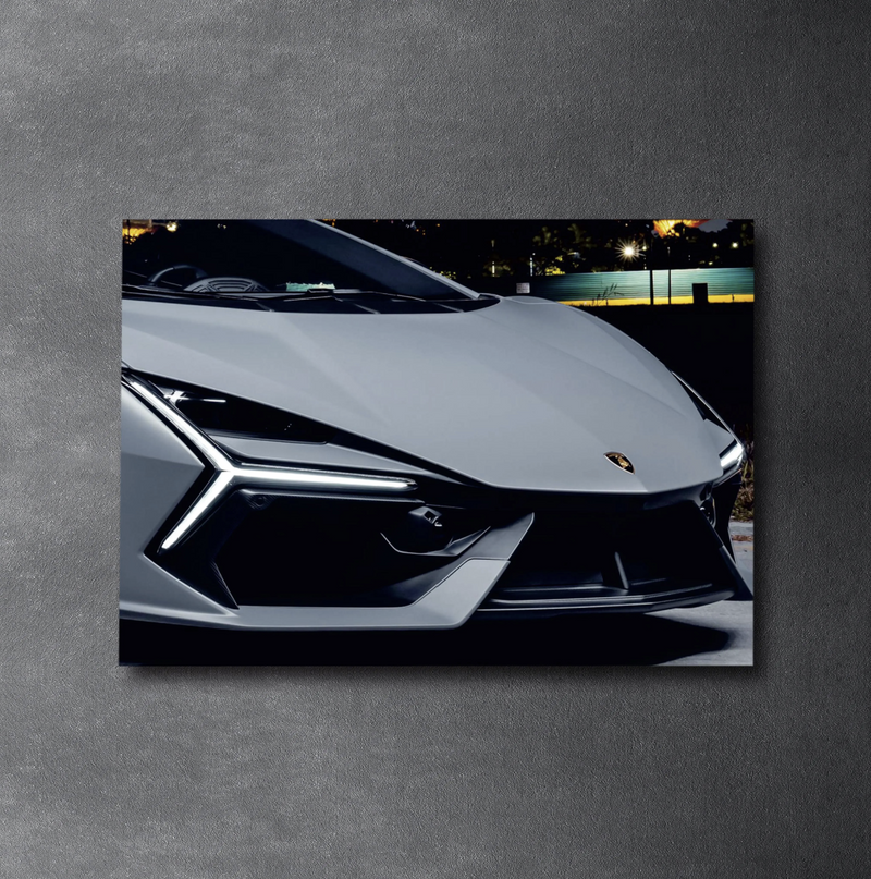 LAMBORGHINI REVUELTO WHITE LED Acrylic Wall Art / 60x40cm - DIVERSION