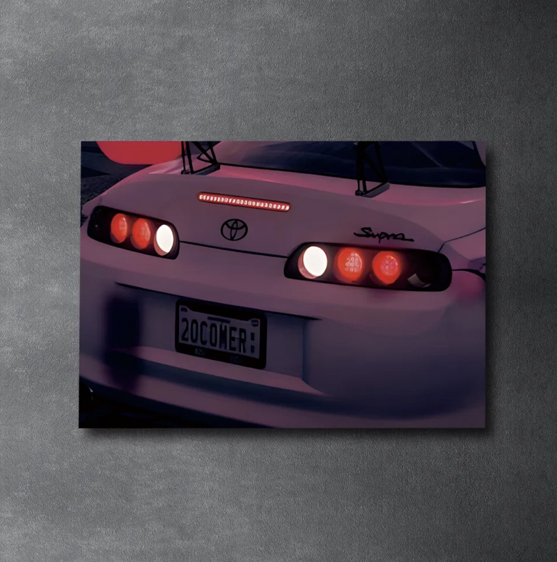 TOYOTA SUPRA RETRO LED Acrylic Wall Art / 60x40cm - DIVERSION