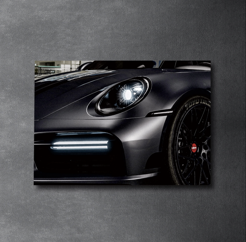 PORSCHE 911 GREY LED Acrylic Wall Art / 60x40cm - DIVERSION