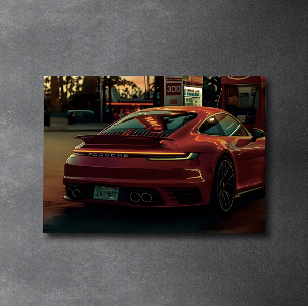 PORSCHE 911 TURBO LED Acrylic Wall Art / 60x40cm - DIVERSION