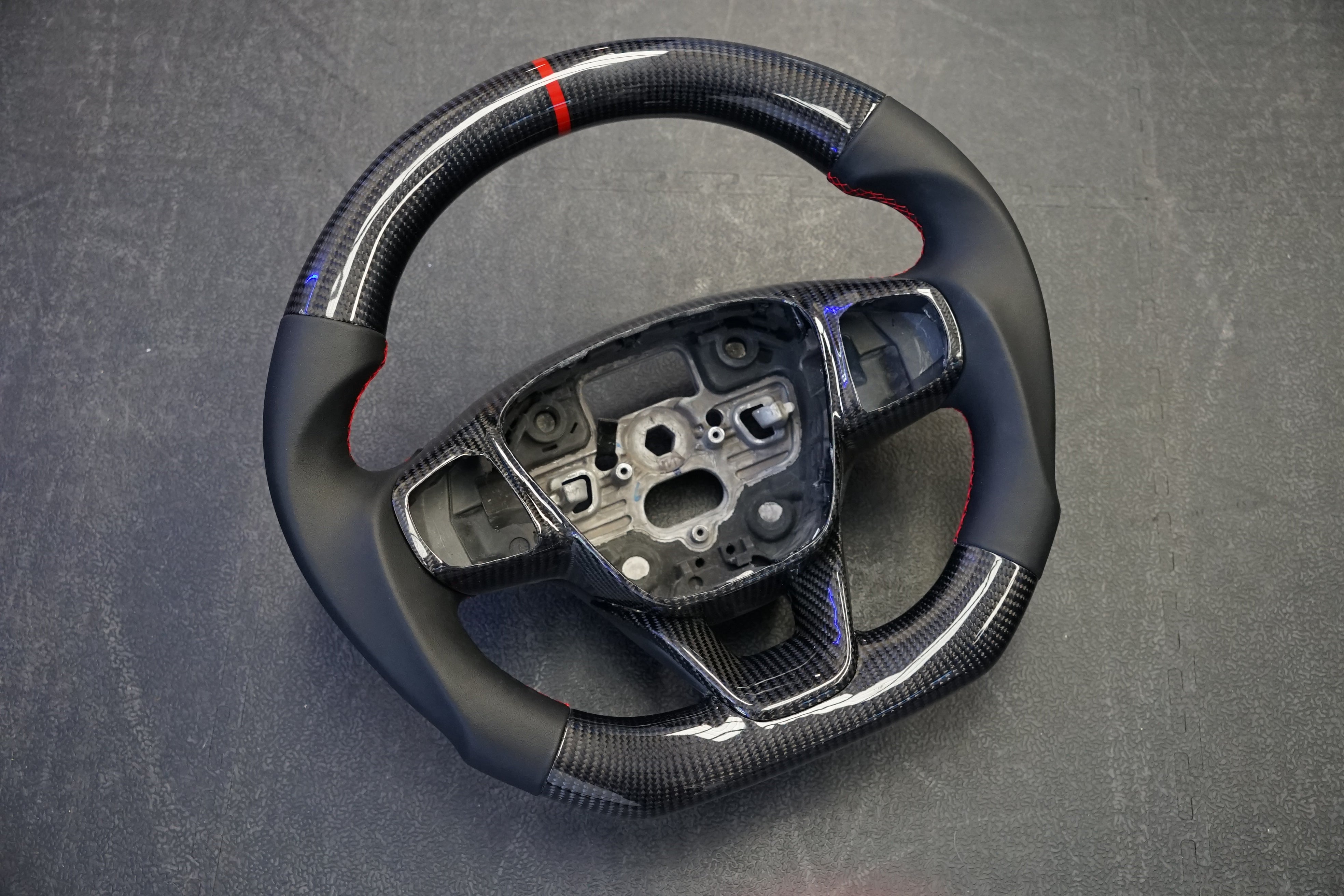 Ford Fiesta MK8 / Focus MK4 Custom Leather Steering Wheel - SWFIESTAMK86