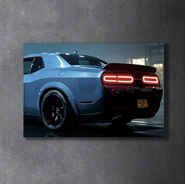 DODGE CHALLENGER REAR LED Acrylic Wall Art / 60x40cm - DIVERSION