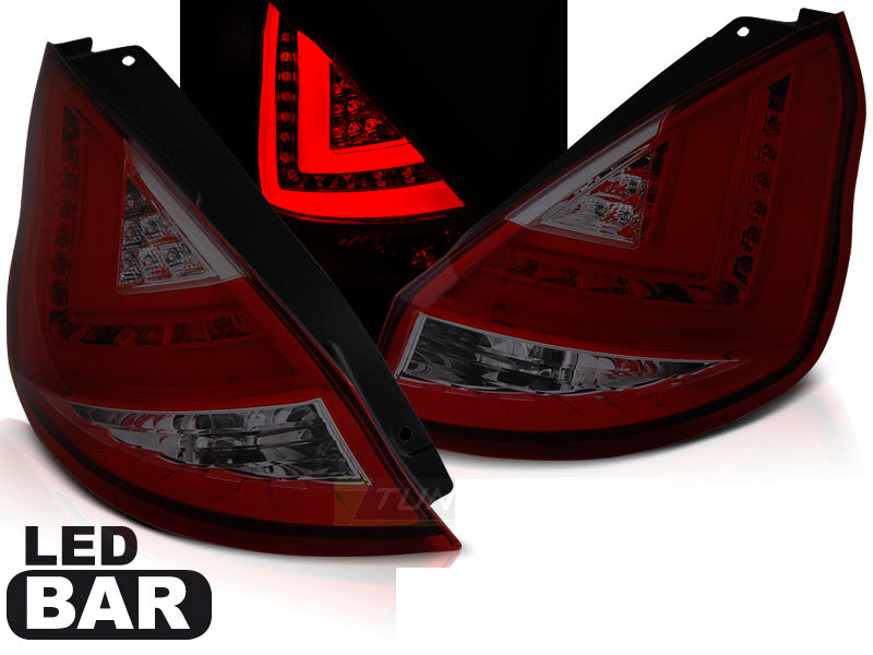 Ford Fiesta MK7.5 LED Custom Tail Lights (2013-2017) SMOKED RED