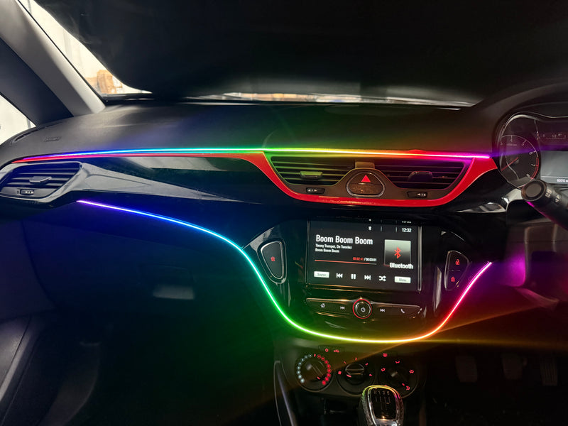 LED Interior Ambient Mood Lighting Kit Multi-Colour USB Powered & App Controlled (All Cars)