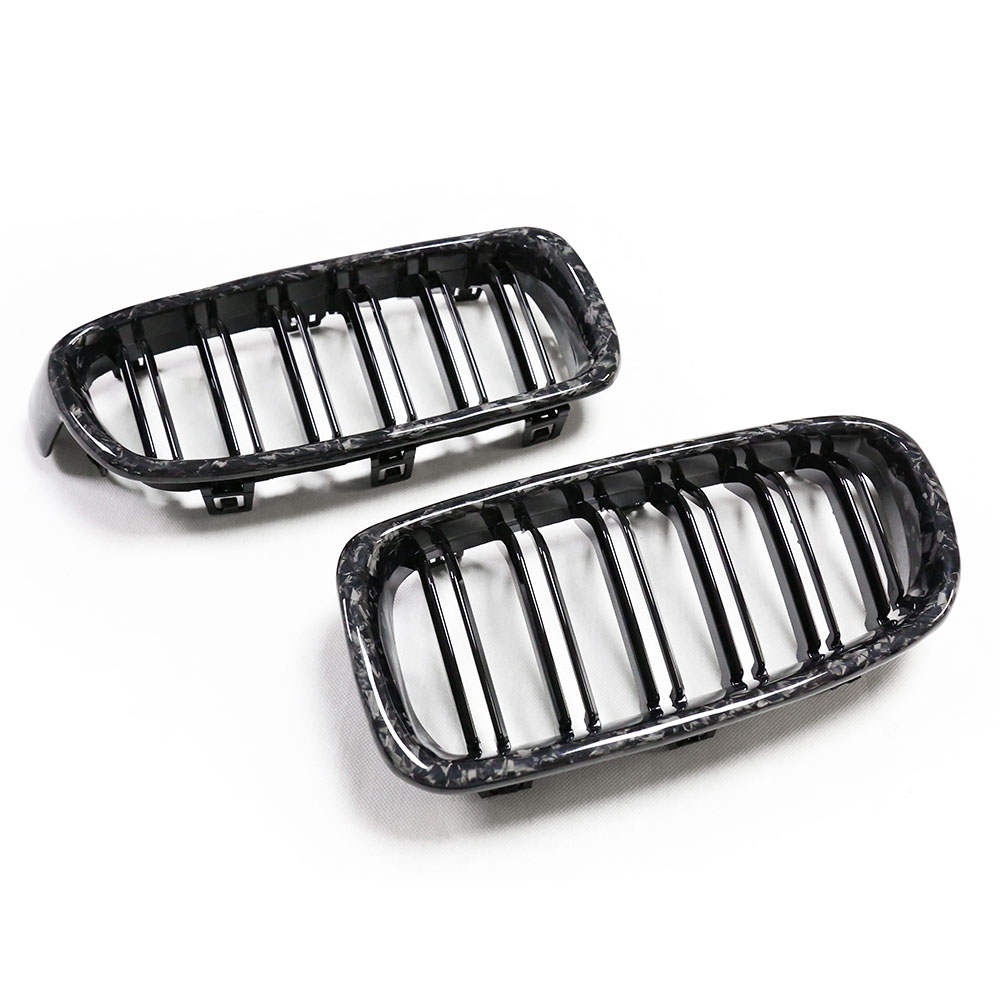 BMW 1 Series F20 Double Slat Forged Carbon Fibre Kidney Grilles Pair (2011 - 2014)