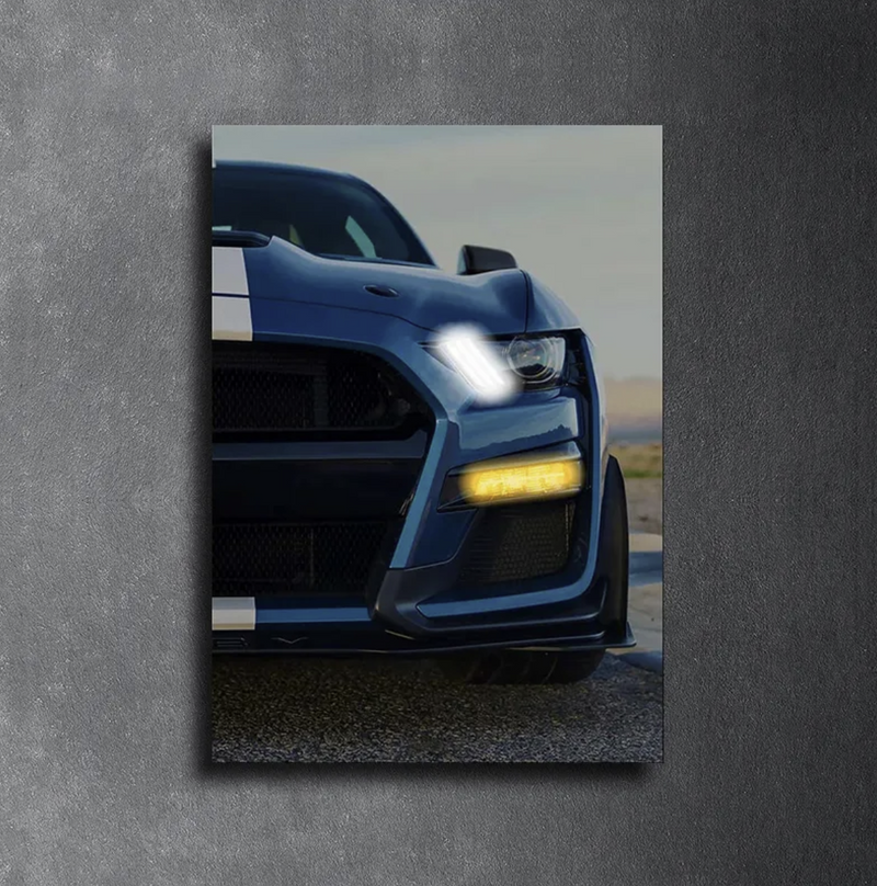 FORD MUSTANG GT FRONT LED Acrylic Wall Art / 60x40cm - DIVERSION