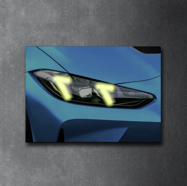 BMW M3 G80 BLUE LED Acrylic Wall Art / 60x40cm - DIVERSION