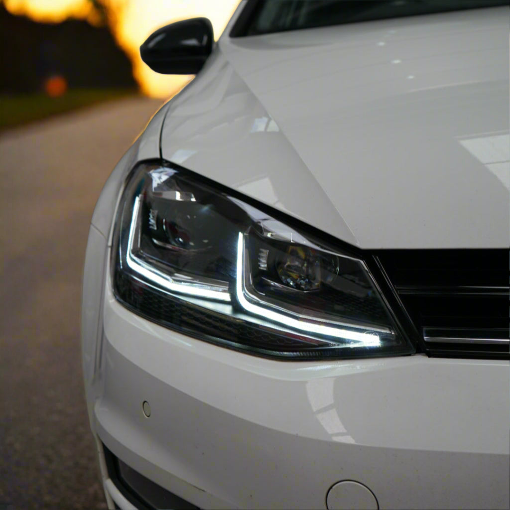 Volkswagen Golf MK7.5 Style LED Front Headlights With Sequential Indicators Pair For MK7 (Fits 2013 - 2017 Models)