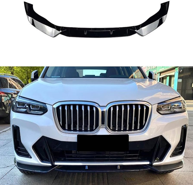 BMW X3 G01 LCI Gloss Black Front Bumper Splitter (2021 - 2024 Models)