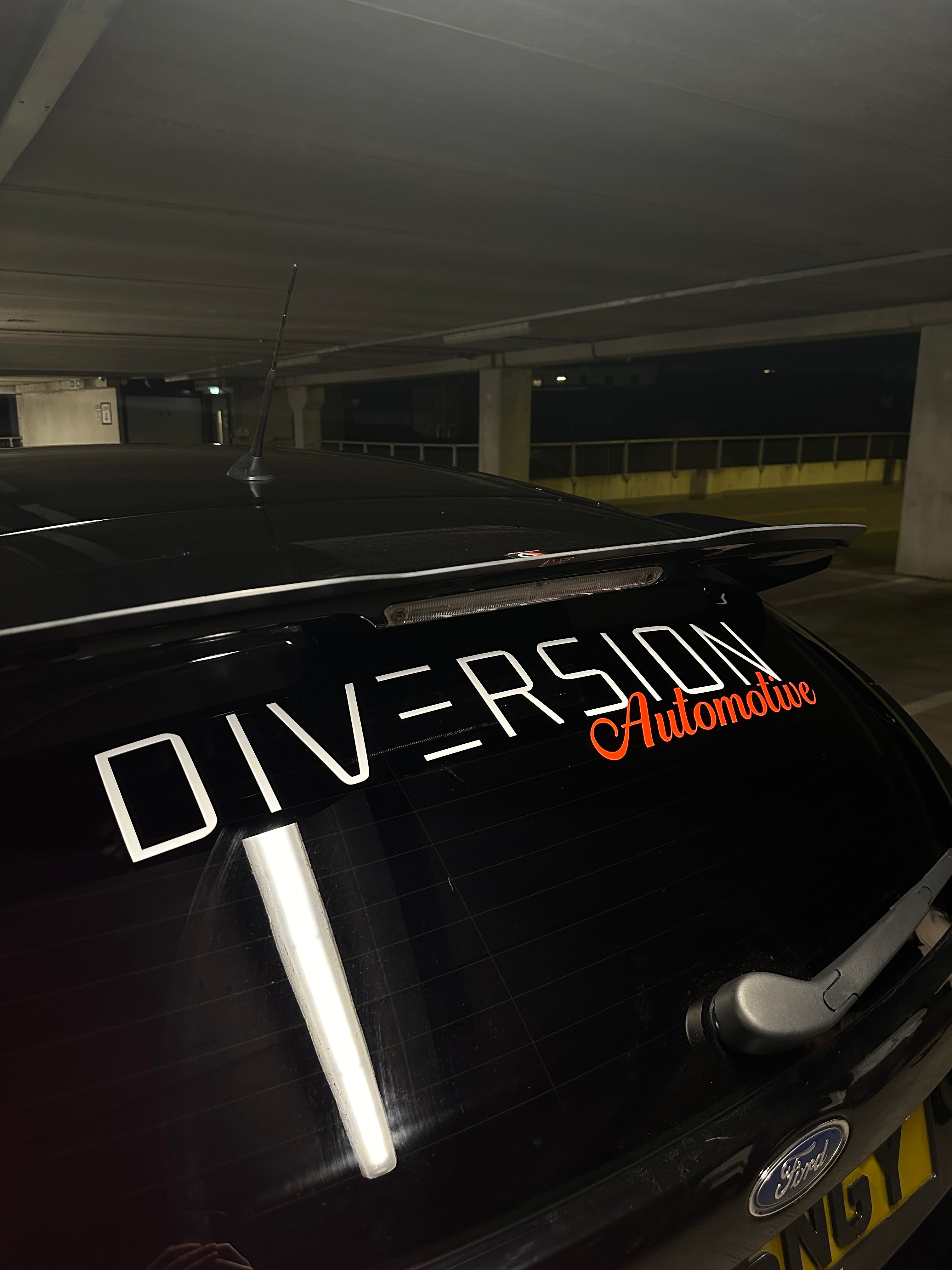 Custom Car Rear Window Advertising Vinyl Decal - Gloss White - SilowallUK
