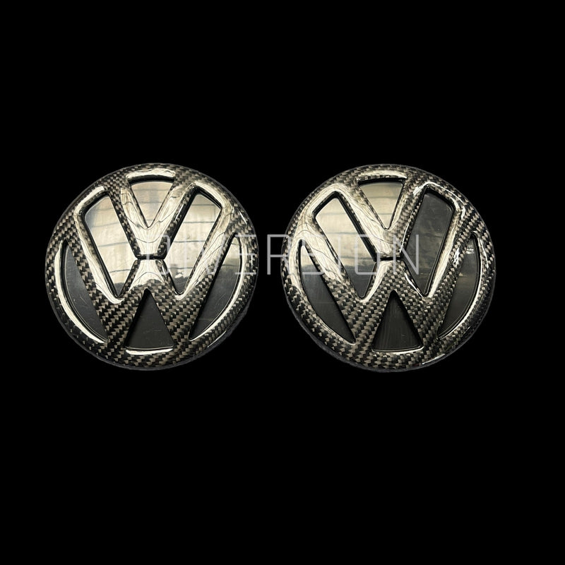 Volkswagen Polo MK5 6R / 6C Front And Rear Carbon Fibre Badges (2009 - 2017 Models)