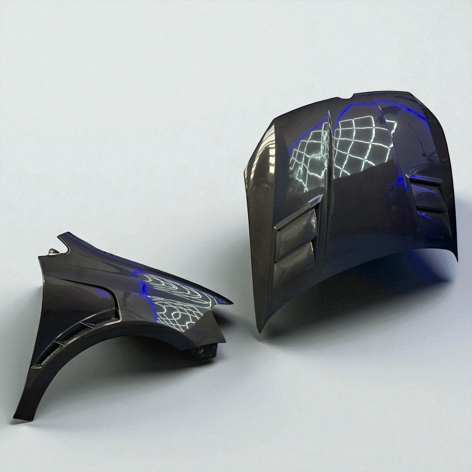 Volkswagen Polo MK5 V2 Genuine Carbon Fibre Bonnet & Wings Bundle (6R / 6C 09 - 17 Models) DIVERSION