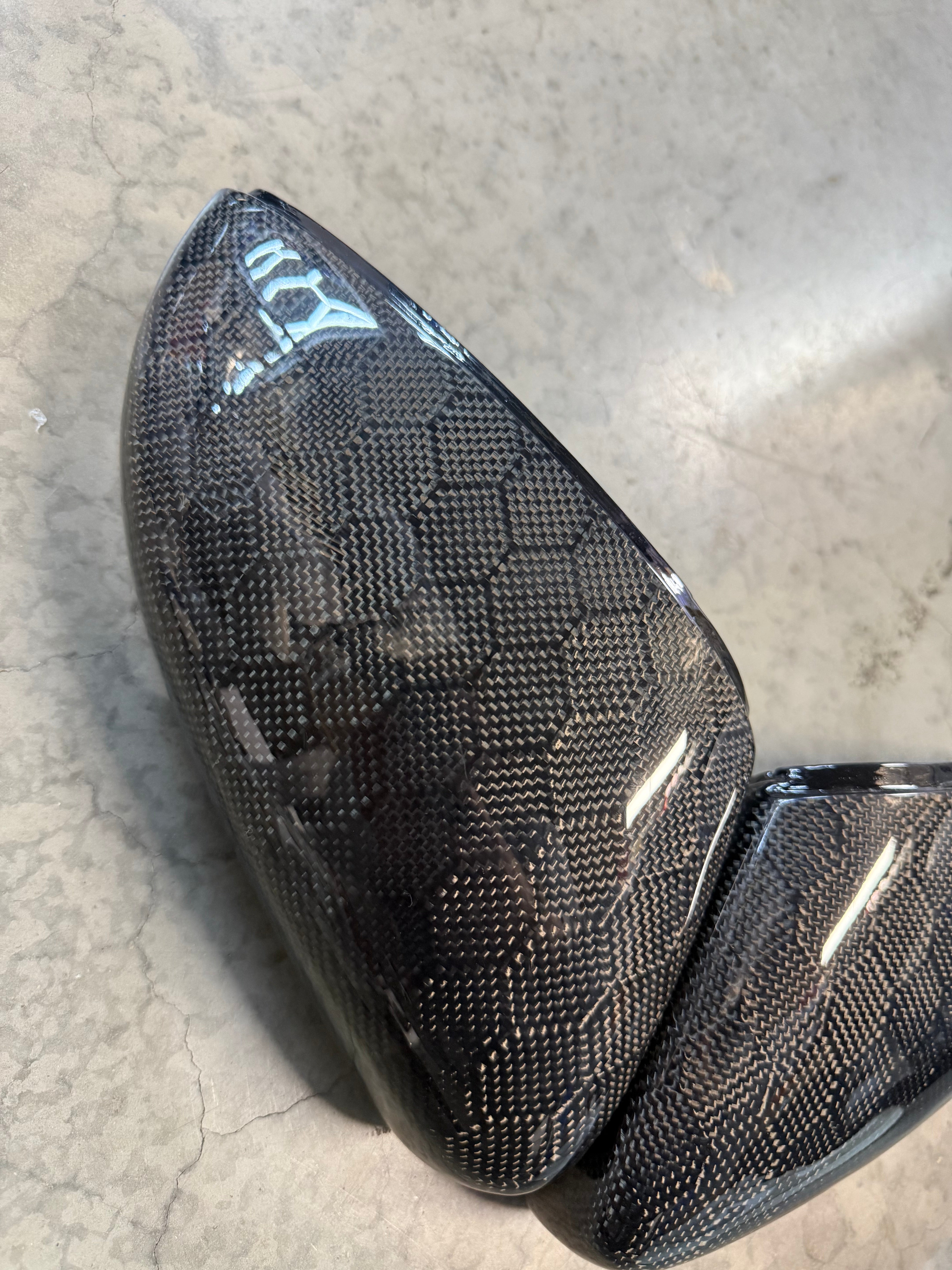 **CLEARANCE**Volkswagen VW Polo Genuine Carbon Fibre Replacement Wing Mirror Covers MK5 6C / 6R (2009-2017 Models) - Carbon Fibre Hex Style