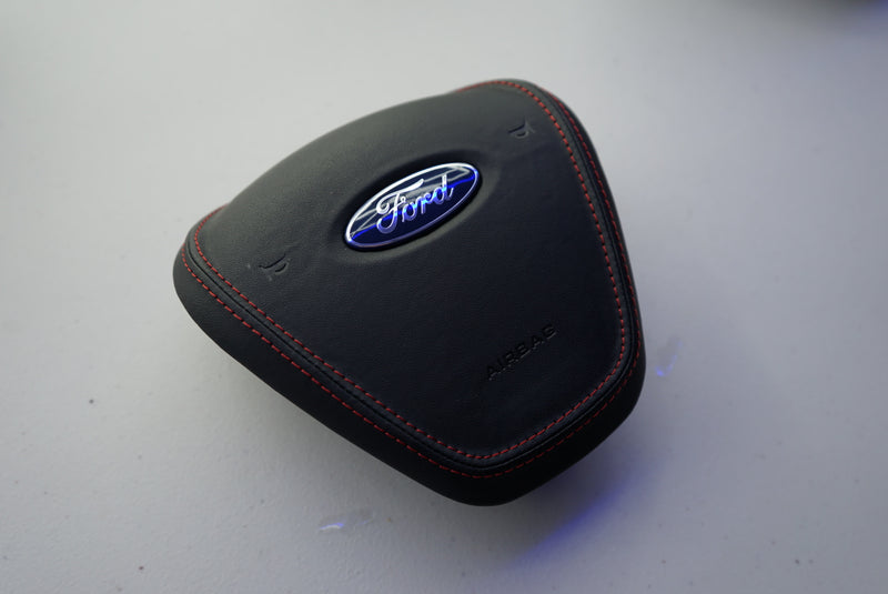 IN STOCK - Ford Fiesta MK7 / MK7.5 Airbag Cover (Leather + Red Stitching) - FIESTAMK7AB4