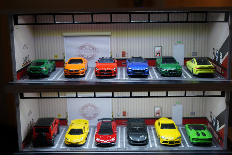 1/64 Scale Model Car Stackable Display Case With LED Lighting (Multiple Themes)