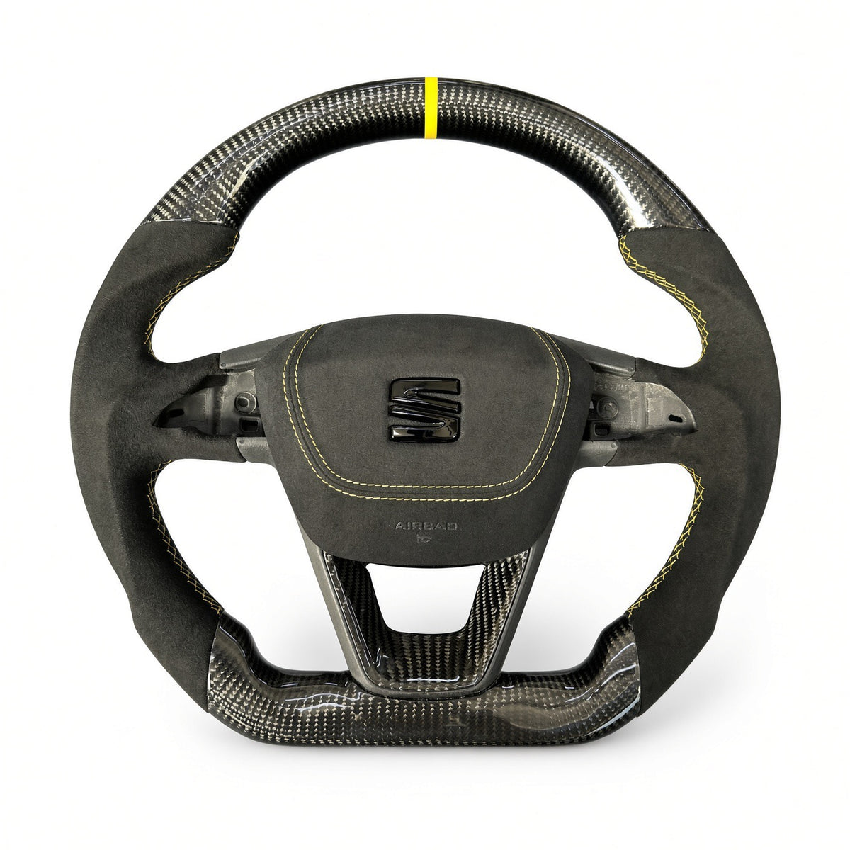 SEAT Leon MK3 Manual Custom Carbon Fibre / Leather Steering Wheel (2013 - 2021)