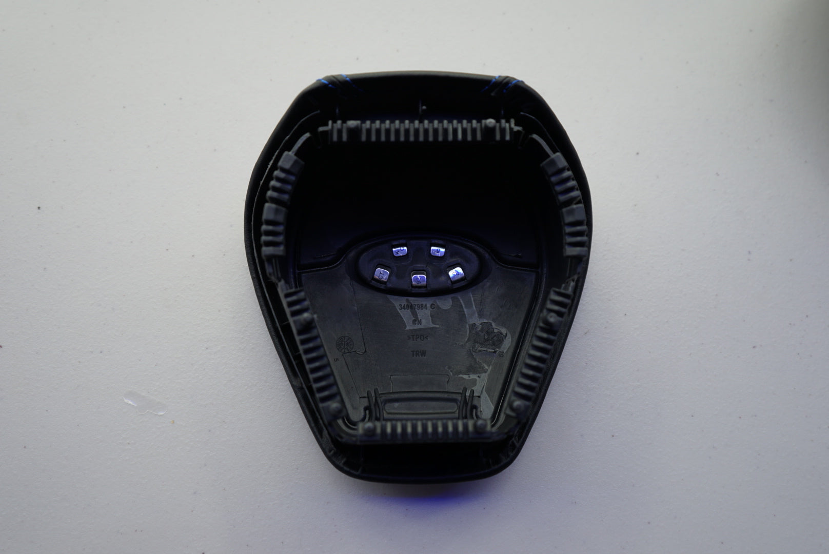 IN STOCK - Ford Fiesta MK7 / MK7.5 Airbag Cover (Leather + Blue Stitching) - FIESTAMK7AB3