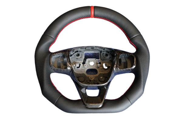 Ford Fiesta MK8 / Focus MK4 Custom Leather Steering Wheel - SWFIESTAMK83