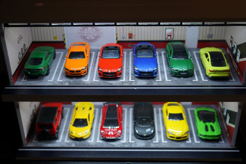 1/64 Scale Model Car Stackable Display Case With LED Lighting (Multiple Themes)