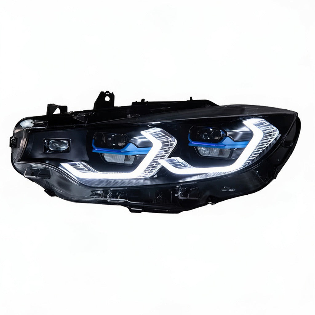 BMW 3 Series Dual Colour White | Yellow DRL Laser Projector Style LED Headlights (F30/F31 Models-2018)