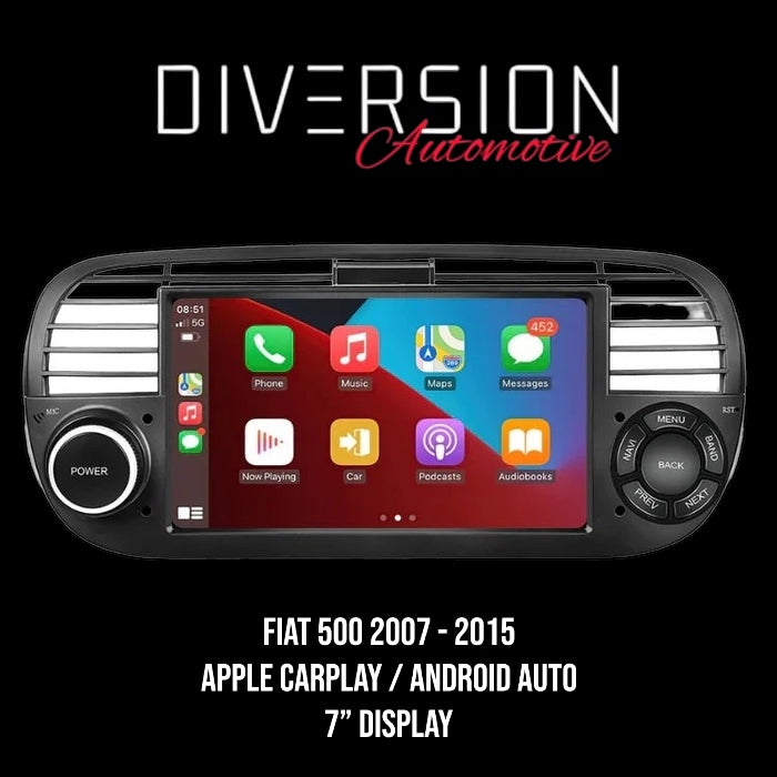FIAT 500 & Abarth CarPlay / Android Auto 7.0" Car Radio For (2007-2015)