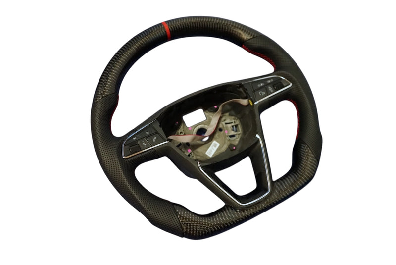 Seat Ibiza / Seat Leon MK3 Carbon Fibre Steering Wheel (2013 - 2021) - SWSEATLEON1