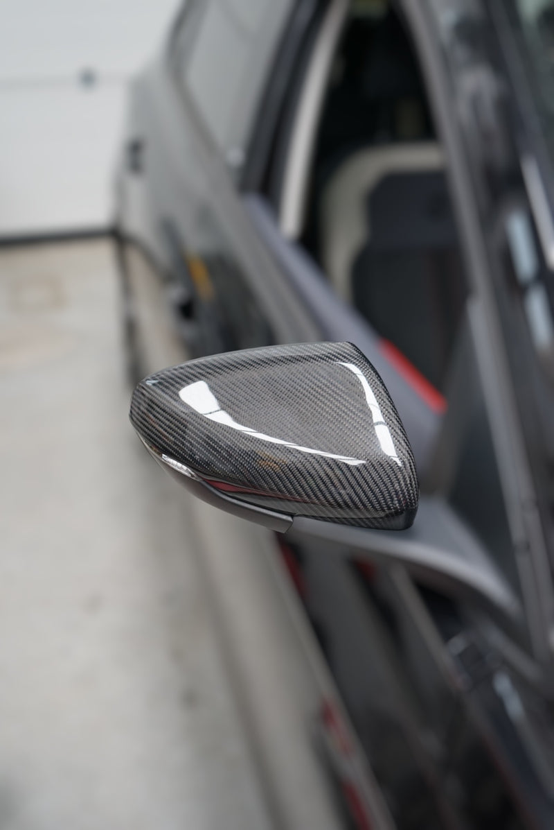 Volkswagen Polo AW MK6 / MK6.5 Carbon Fibre Replacement Mirror Covers (2018+ Models)