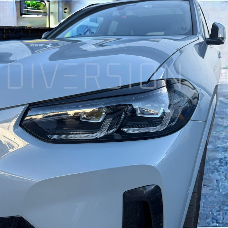 BMW X3 G01 LCI Headlight Eyebrows Gloss Black (2021 - 2025 Models)