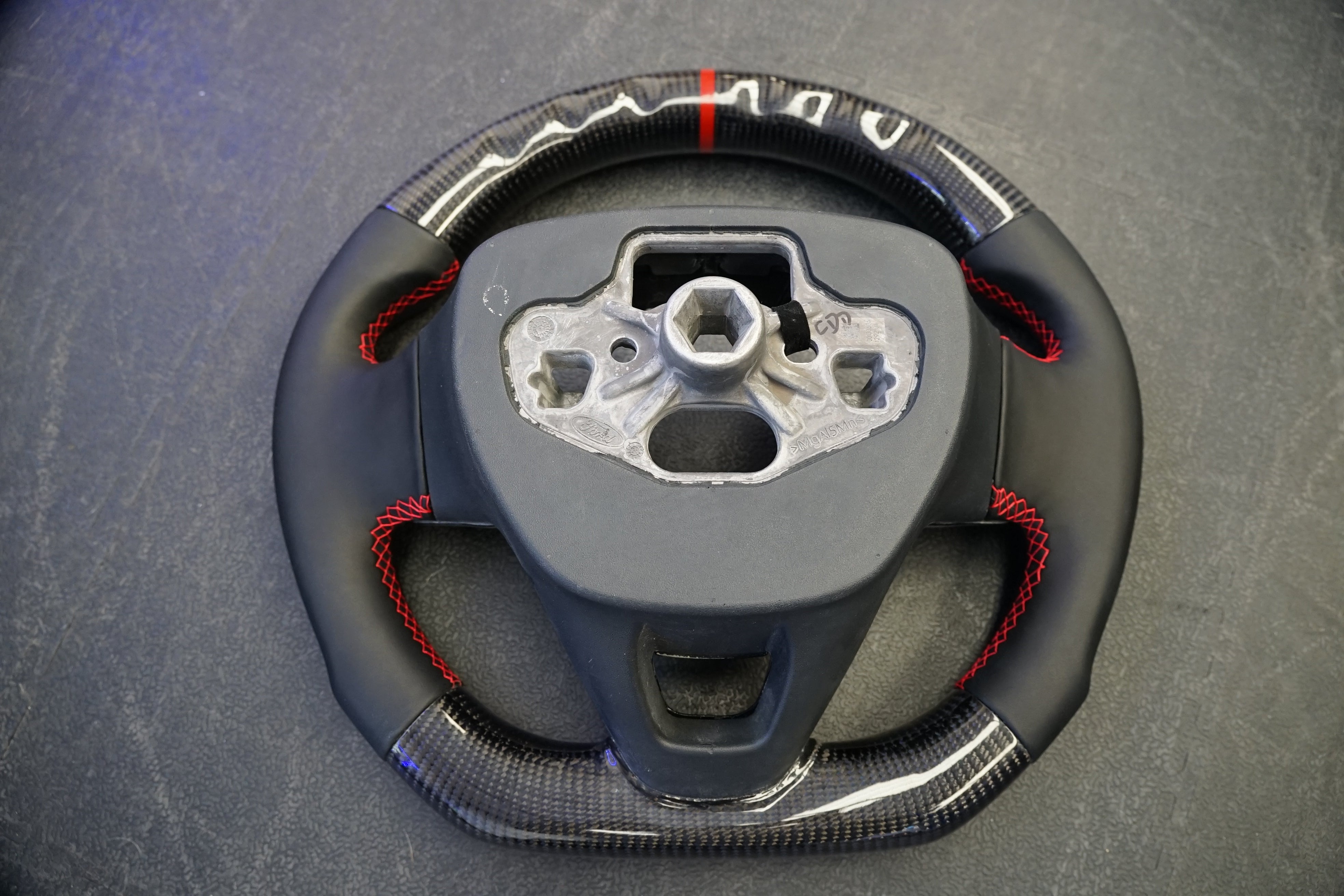 Ford Fiesta MK8 / Focus MK4 Custom Leather Steering Wheel - SWFIESTAMK86