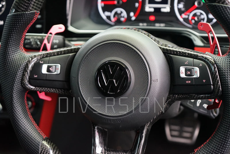 Volkswagen Steering Wheel 'VW' Badge / Logo Overlay (GTI / R / R Line / GTE /GTD - 5cm)
