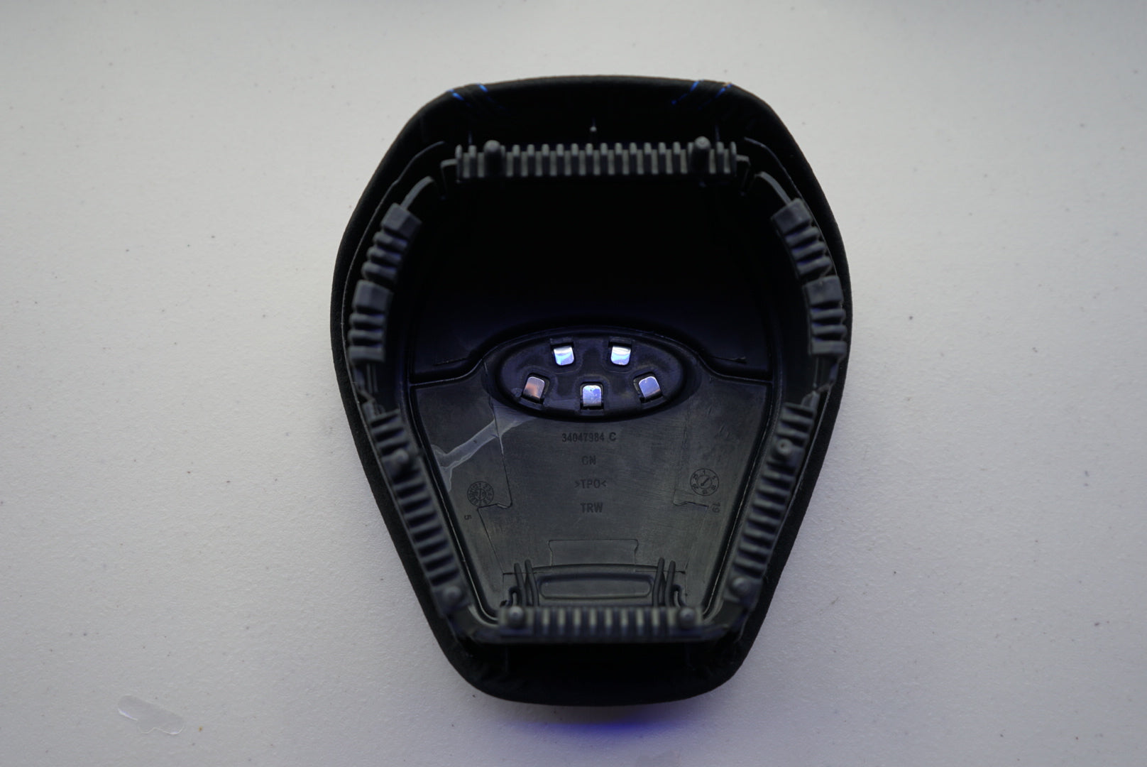 IN STOCK - Ford Fiesta MK7 / MK7.5 Airbag Cover (Alcantara + Blue Stitching) - FIESTAMK7AB1