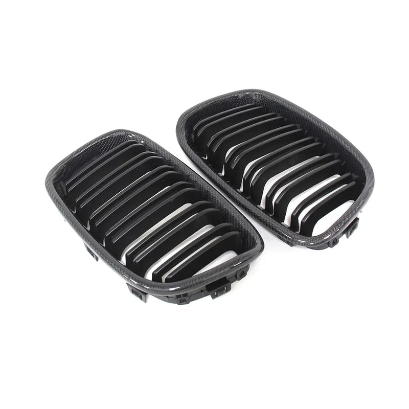 BMW 1 Series F20 Double Slat Carbon Fibre Kidney Grilles Pair (2011 - 2014)