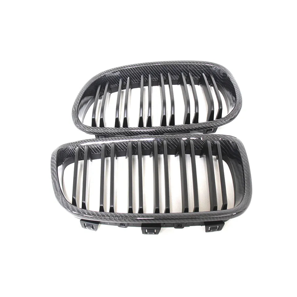 BMW 1 Series F20/F21 Double Slat Carbon Fibre Kidney Grilles Pair (2015 - 2019)