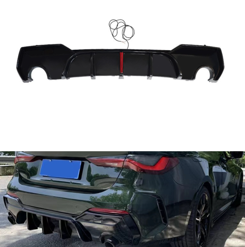 BMW 4 Series G22 Coupe 2020-2025 Gloss Black Diffuser With LED Light | DA Design