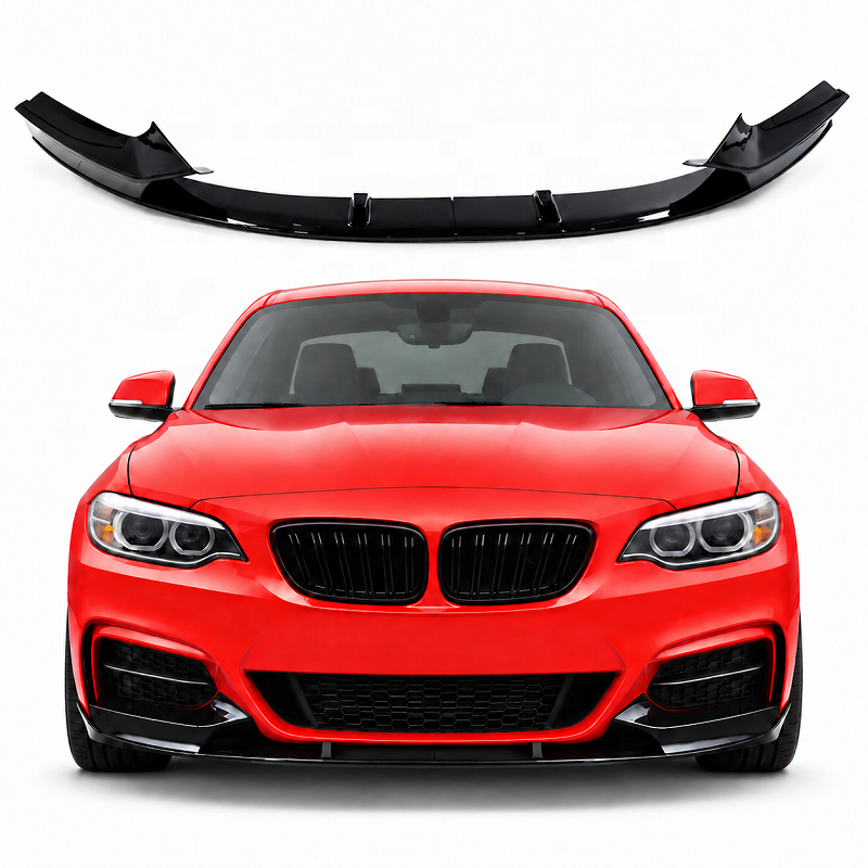 BMW 2 Series F22 F23 2014 - 2021 Front Bumper Splitter Lip Gloss Black | DA Design